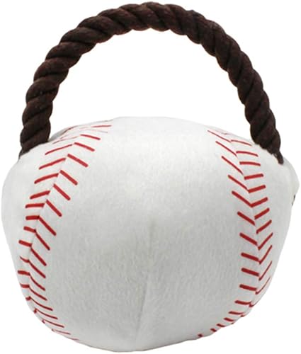 Cuerda de algodón de baloncesto, juguete de masticar de peluche, juguete masticable para perros y gatos, béisbolbaloncestofútbolrugby, 1 color.
