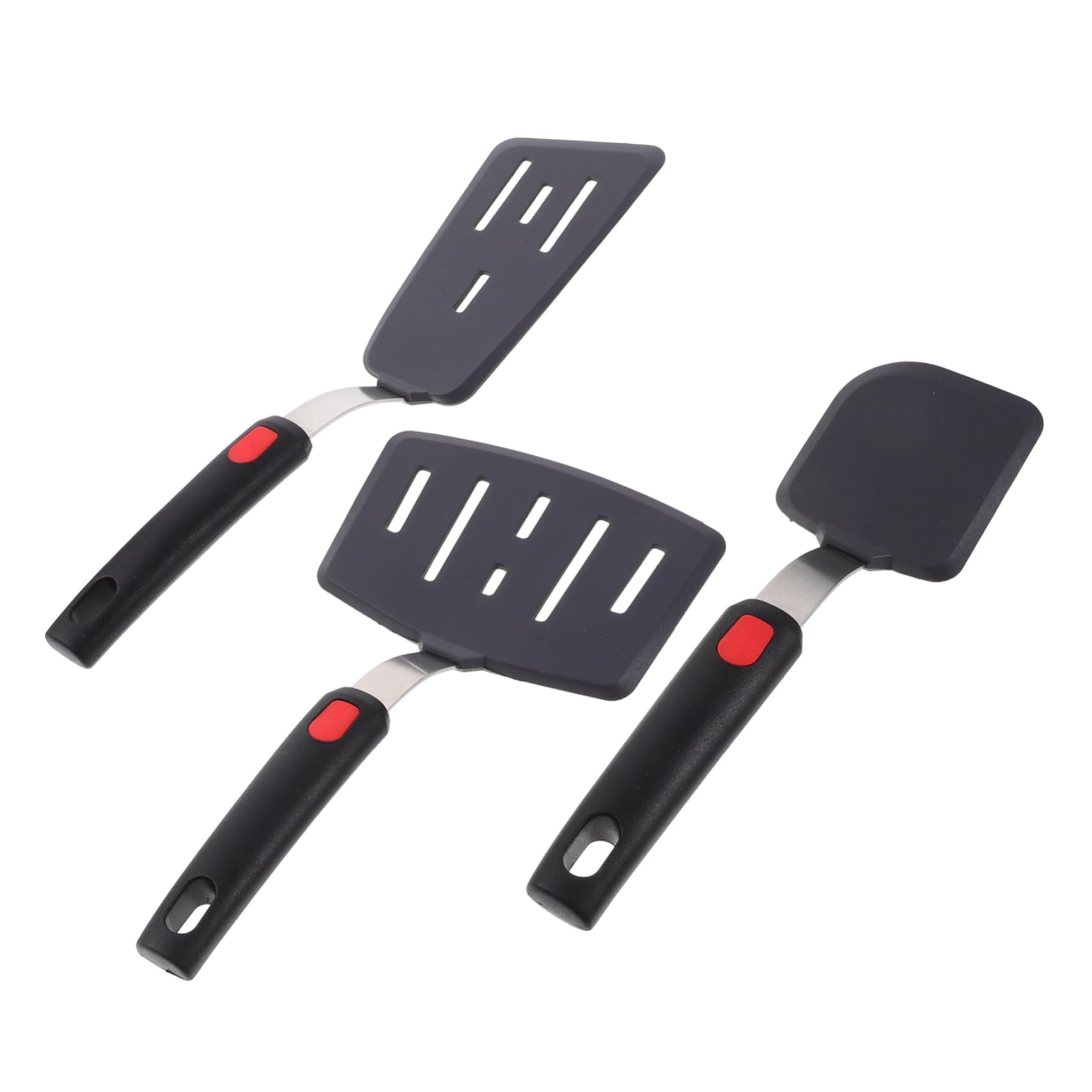 Milisten 3pezzi Spatola in Silicone Da Cucina Resistente Al Calore Per Friggere Spatola Riutilizzabile Per Wok Antiaderente Multifunzione Per Appendere Bordi Lisci e Arrotondati Per Non Gra