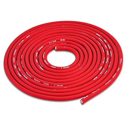 Image of Belva True 4 Gauge AWG Premium CCA Amplifier Wiring Kit Without RCA Cable - BPK4 RED