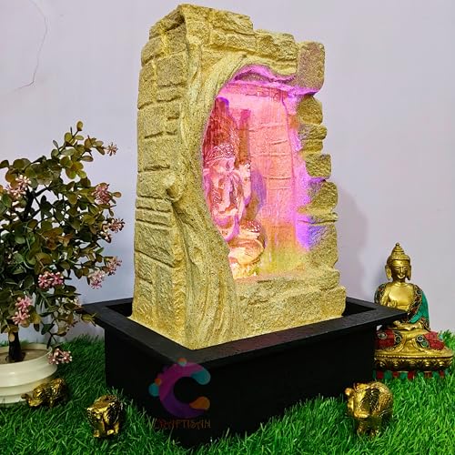 Image of Decorative Water Fountain for Home Decor, Office, Indoor & Outdoor, Garden, Puja Room, Vaastu, Reception, Spa, Gifting. (Shower Ganesha C-015)