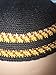 KippaCo Hand Knitted Yarmulke – Black Kippah Hat with Yellow & Burgundy Bands, 16.5 cm / 6.5