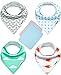 Baby Bandana Drool Bibs with 2 Burp Cloths, Unisex 6-Pack Christmas Gift Set for Drooling and Teething Boys and Girls, 100% Organic Cotton, Soft, Absorbent, Hypoallergenic - "Bonbon set" By Zoozik