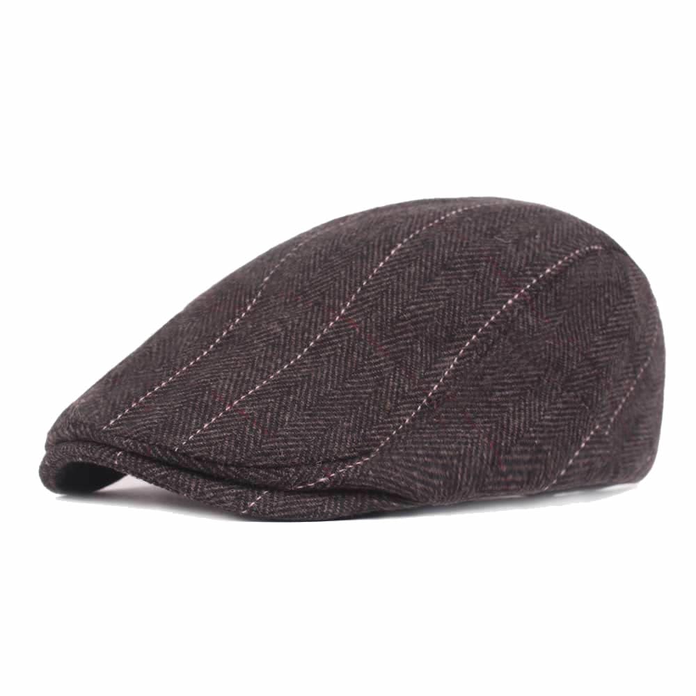 Quanhaigou Men's Cotton Flat Ivy Gatsby Newsboy Driving Hat Adjustable Irish Cabbie Ivy Driving Hunting Cap