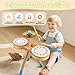 Toddlers Drum Set Toy for 1 2 3 Years Old ,Kids Wooden Jazz Drum for Toddlers Montessori Musical Instruments for Boy Girl, Percussion Set Baby Musical Toys, Birthday Gift for 1 2 3+ Kids Baby (US)