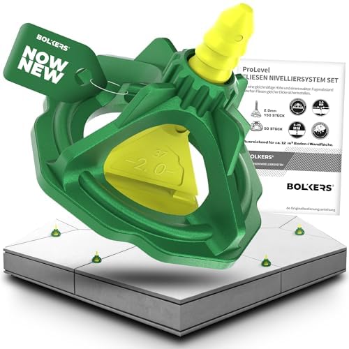 ProLevel 2 mm Tile Levelling System – 150 Threaded Clips & 50 Caps – Even Tile Spacing for Wall & Floor Tiles – Levelling Aid for Precise Tile Installation