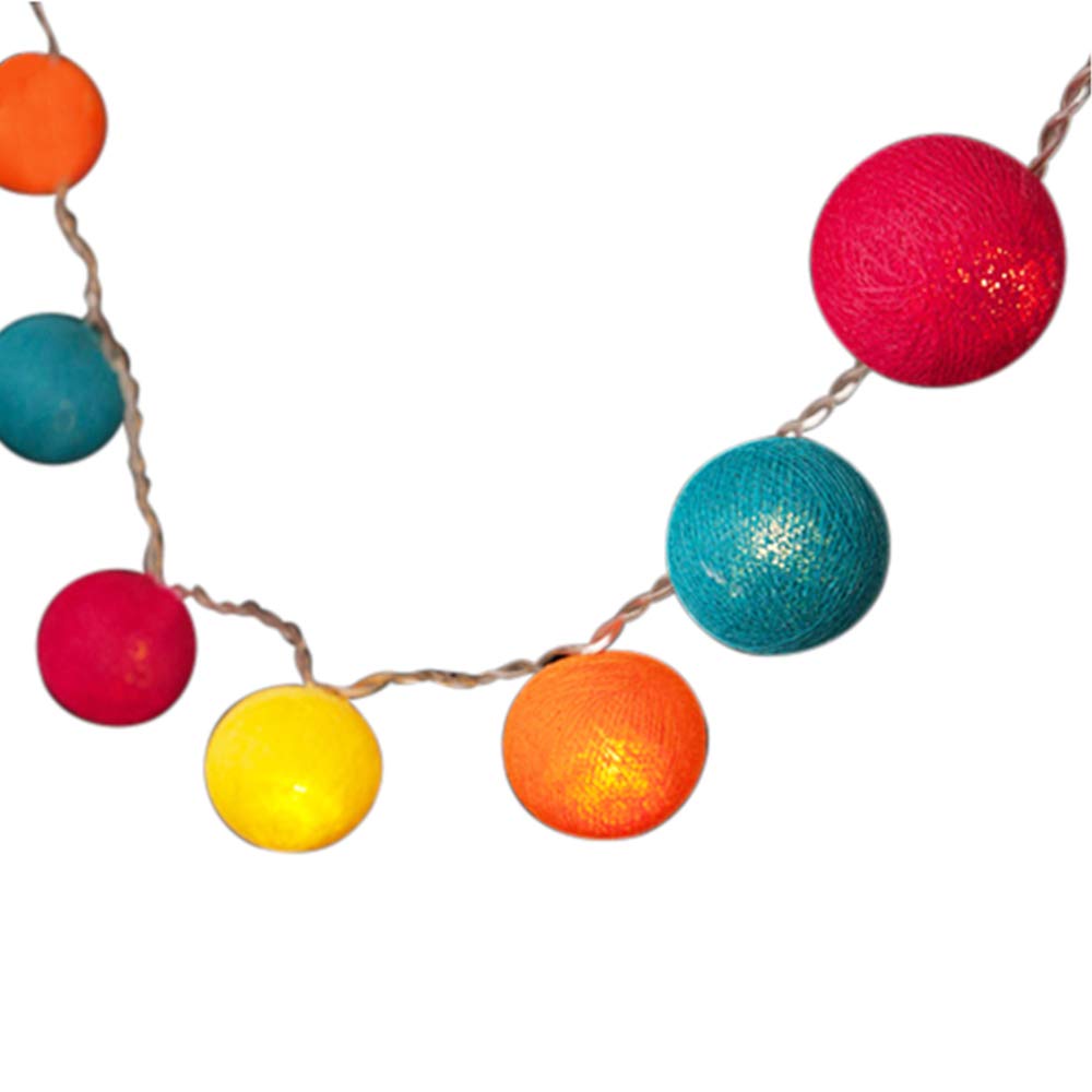 Blaze On Ambient Ball Fairy Lights (Metro Carousel) – 10 Warm White LED Lights – Hand-Spun Cotton Balls – 3-Pin UK Mains Plug – Indoor Decorative String Lights