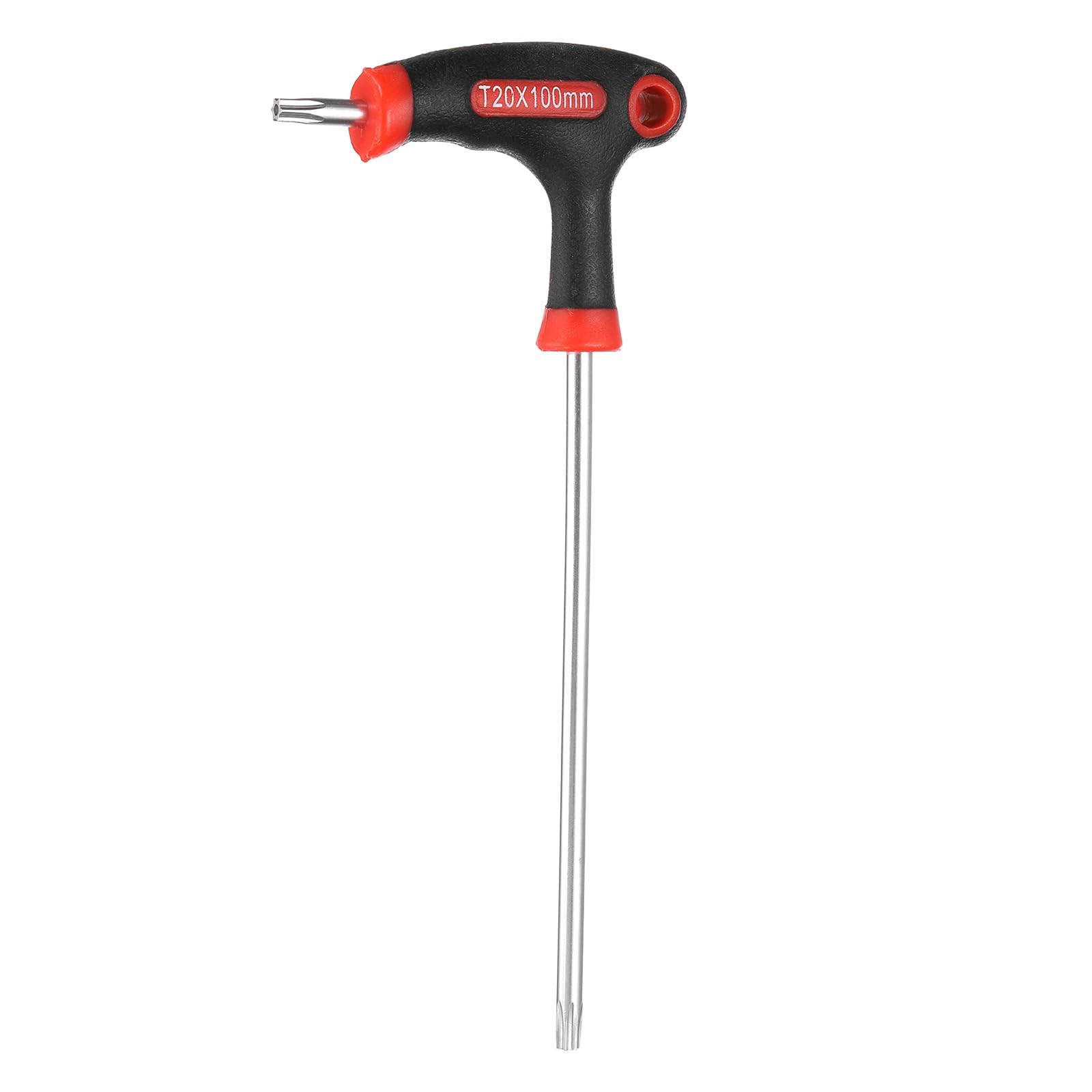 sourcing map T-Handle Torx Key Wrench T20 CR-V Dual End T-Key Wrench Torx Screwdriver Hex Keys Tool for Automotive Household Maintenance, Red Black