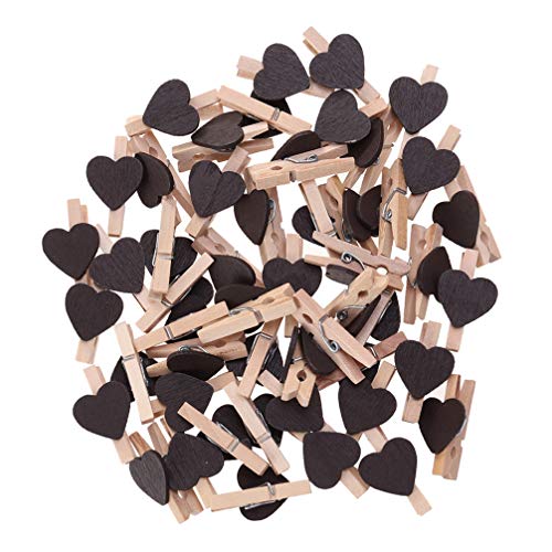NUOBESTY 100 peças de miniclipes de madeira para fotos de madeira, prendedores de papel fotográfico,