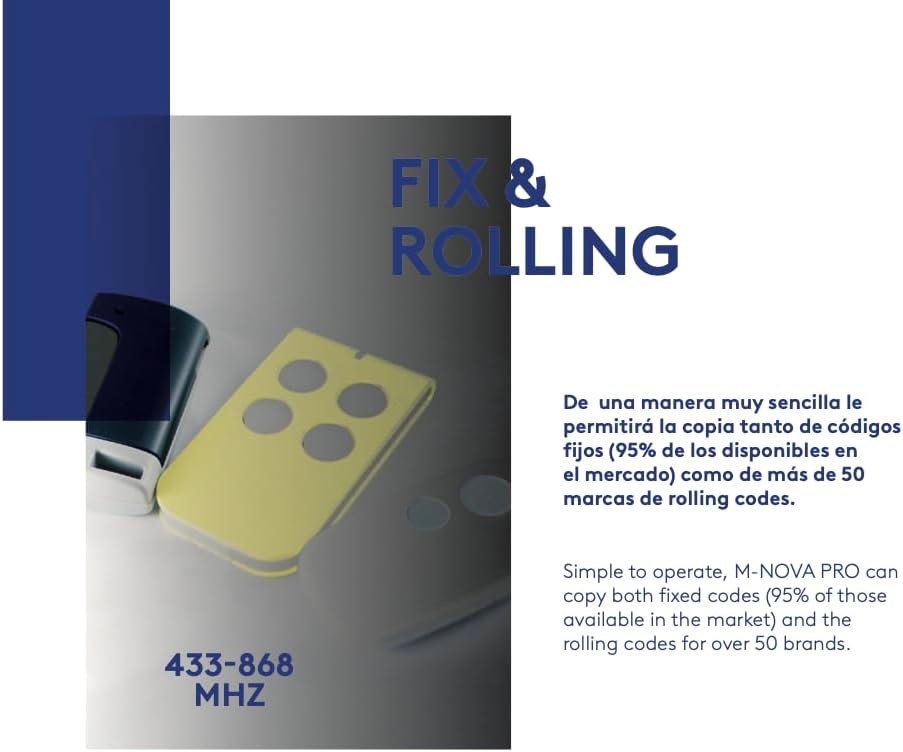 JMA Nova Pro Fixed and Rolling Code Compatibility