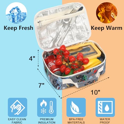 LEDAOU Kids School Backpack with Lunch Box for Boys Girls Kindergarten BookBag School Bag Preschool Toddler Backpack4