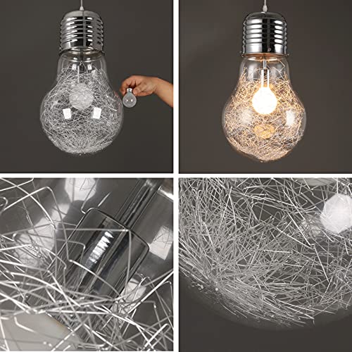 Lámparas Colgantes De Vidrio de estilo industrial con elegante estructura metálica robusta 6