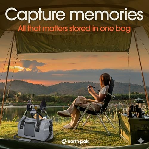 Earth Pak Waterproof Duffel Bag - Heavy Duty Motorcycle Dry Bag with Large Storage Space Perfect for Traveling, Camping, Kayaking, Fishing & Canoeing Bag 50L/70L/90L/120L Sizes - Image 3