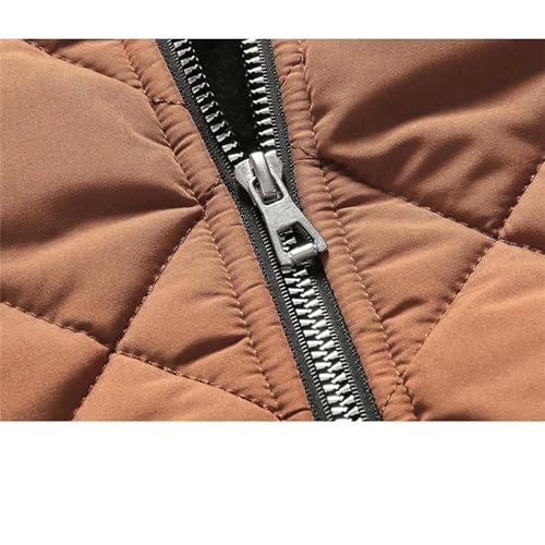 Maiyifu-GJ Men's Casual Sherpa Lined Flight Bomber Jacket Diamond Quilted Zip Up Coat Windbreaker3