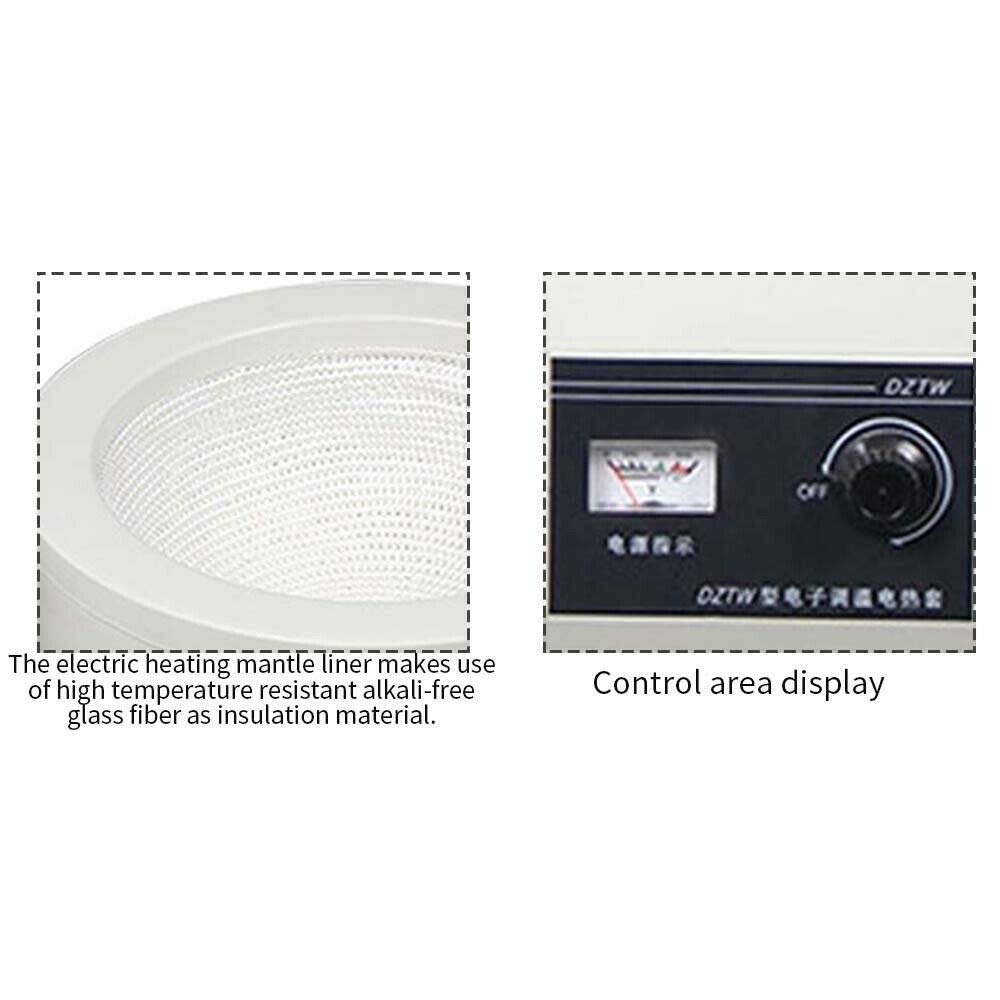 Fayelong Elektrisch Heizmantel Temperatur Einstellbar Max. 380°C 100-2500W 220V Für Rundkolben 5000ml