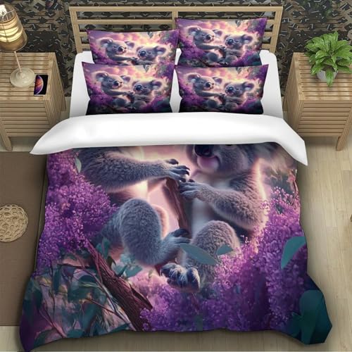 Housse de couette chatons mignons 220x240 lit king microfibre hypoallergénique - 5