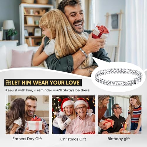 Pulsera de acero inoxidable cubana grabada para hombre miniatura 6