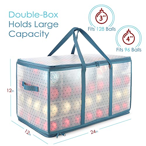 Hearth & Harbor VDS-HHHS11 Large Christmas Ornament Storage Box With Adjustable Dividers thumb #1