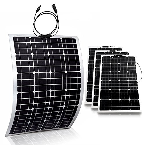 Genssi 4X 100W Mono Flexible Photovoltaic PV Solar Panel Module RV Boat Roof 400W Total