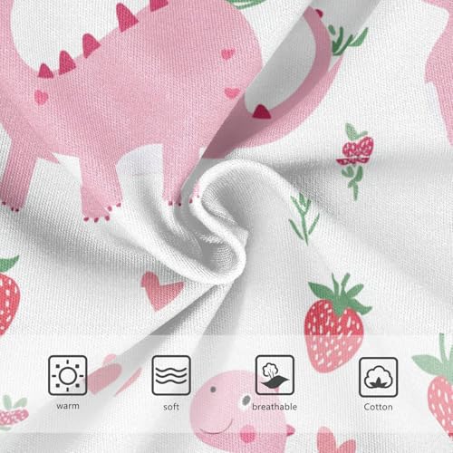 Wusikd Pink Dinosaurs Girls' Underwear Cotton Hearts Strawberry Girls Briefs Soft Toddler Underwear 2T3