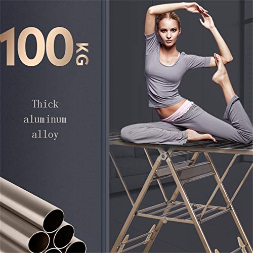 Aiaoi Drying Rack, Double Layer Folding Clothes Airer Multifunction Airfoil Windproof (bronze, 165cm × 105cm × 60cm) - Image 5