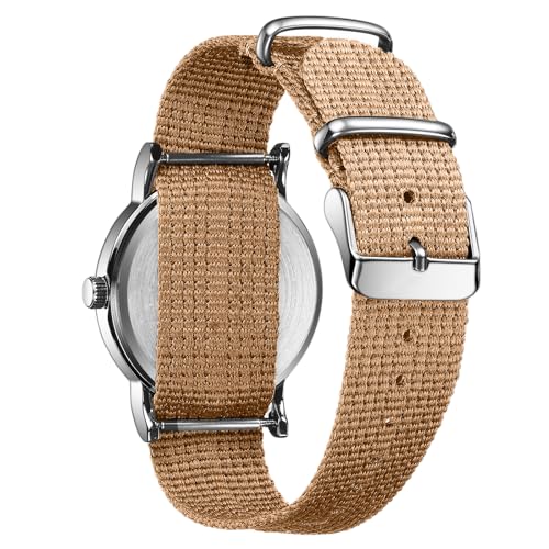 Image of LN LENQIN Mens Watches Unisex Military Sport Nylon Strap Stylish Luminous Fashion Analog Quartz Watch for Men Waterproof Army Tactical Casual Wristwatch