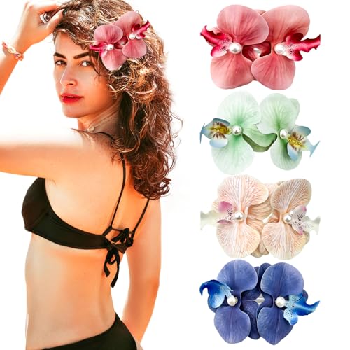 Pinces à cheveux fleur tropicale pour sublimer vos coiffures de vacances à la mer
