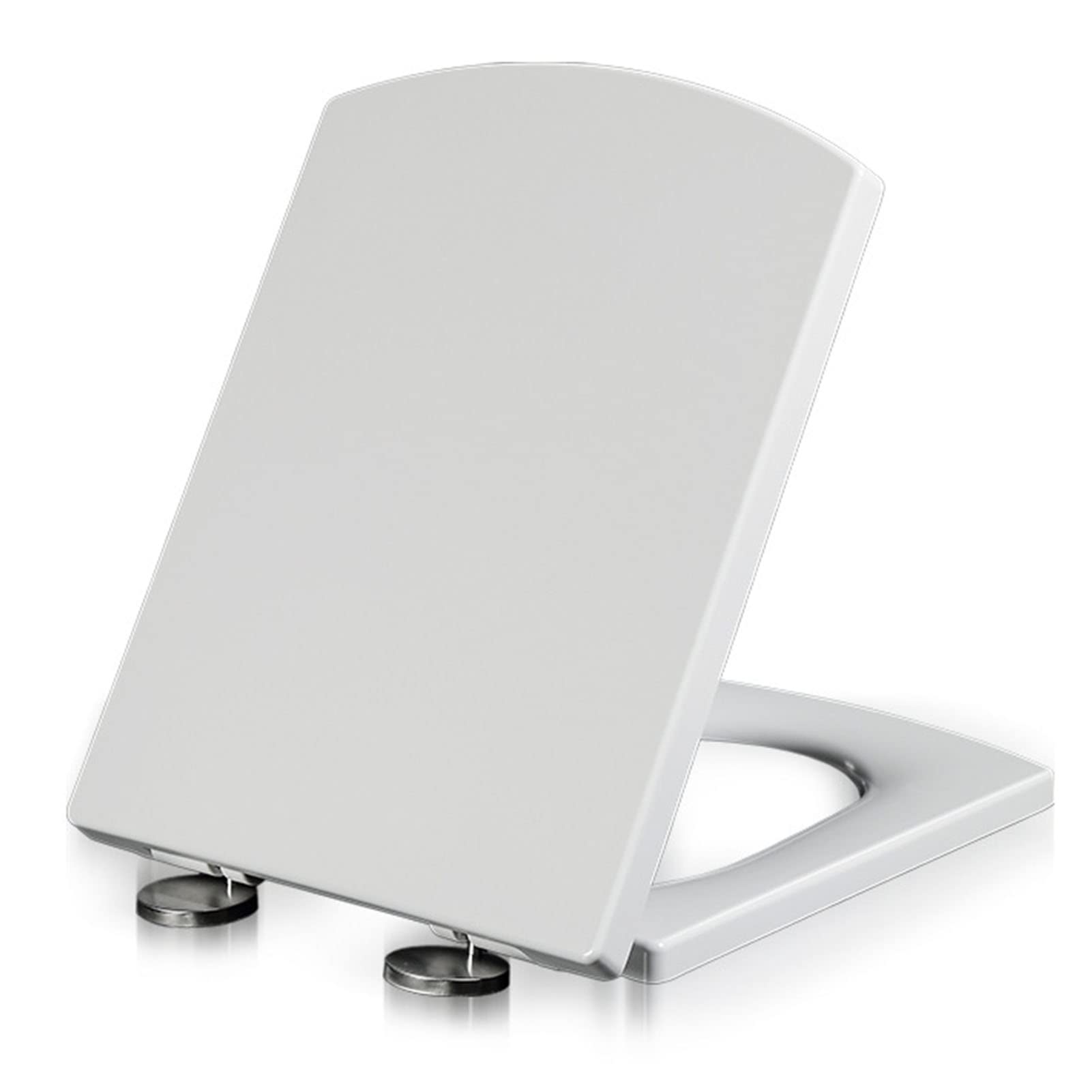 Dxpsxjl One Color Slow Close Toilet Seat - Never Loosen Square U-Shaped Durable Plastic Resin White By, Shaped, Toilet, Never, Seat, Close, Square, Slow, Loosen, Adjustable, Lightweight