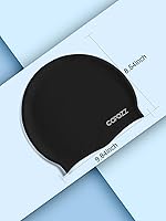 Vista 26 de COPOZZ Gorros de natación para adultos, de silicona, impermeable, cómodo, gorro de natación para cabello largo y corto