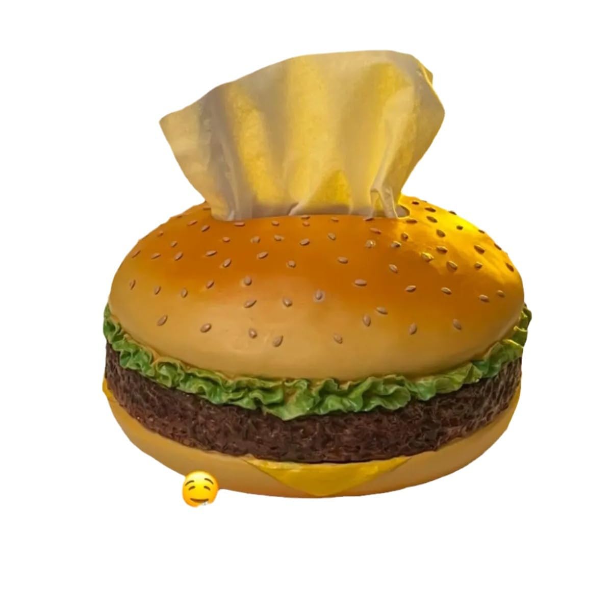 Giant Hamburger Napkin Holder - Realistic Design, Easy Refill, Smooth Dispensing - Fits Most Tissues, 17.5 * 8.5cm