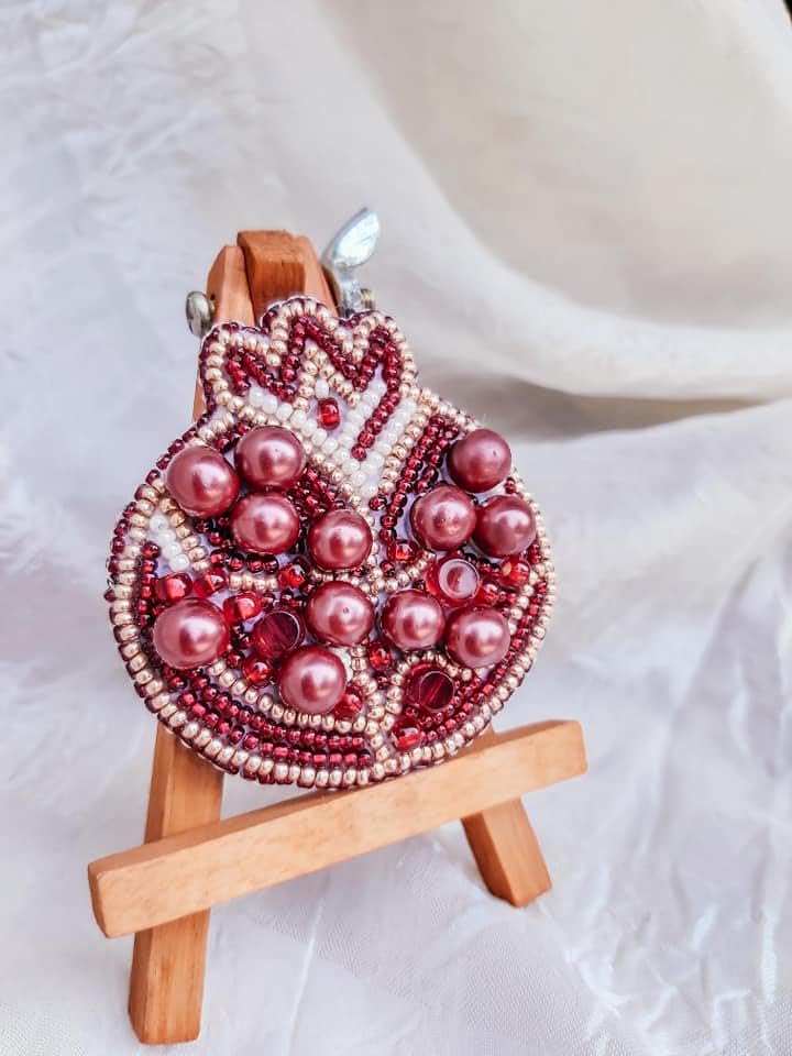 Crystal Art Beadwork kit for Creating Brooch BP-183C Pomegranate