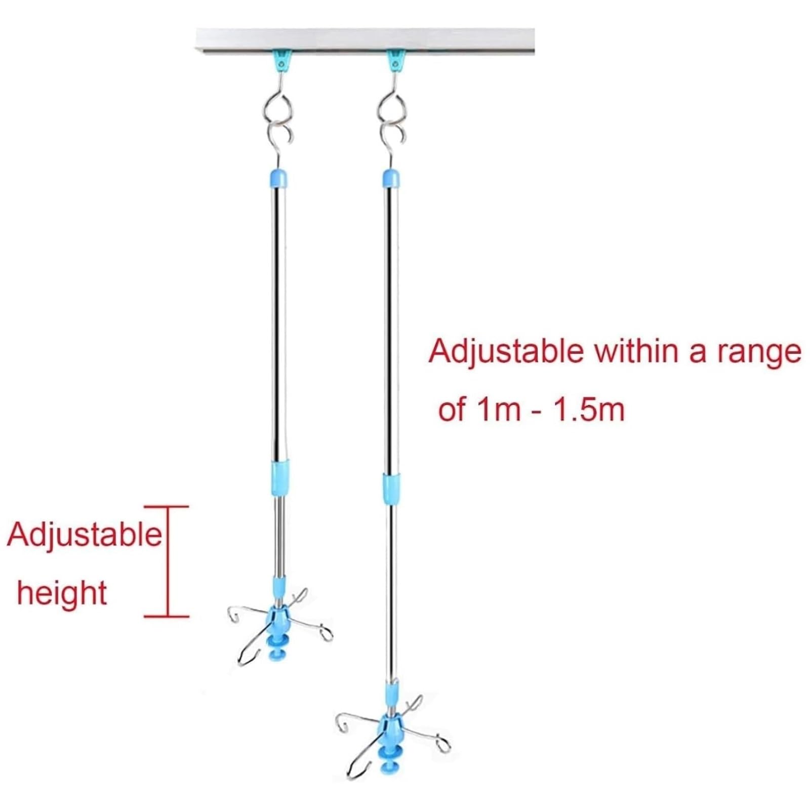 Asta portaflebo portatile con asta portaflebo con puleggia for pareti a soffitto Asta portaflebo sospesa regolabile in altezza for ospedale(1m)