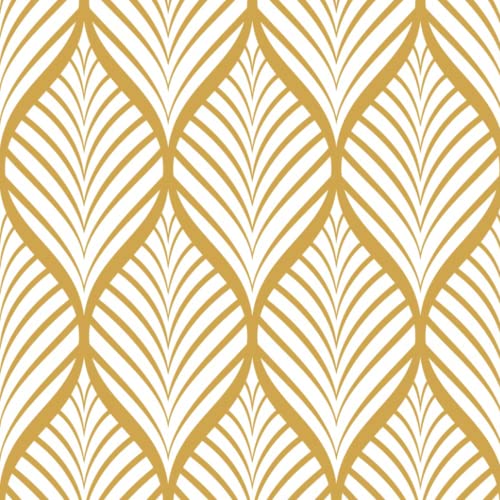 FENTIS Papel Pintado de Rayas Doradas para Despegar y Pegar Papel...