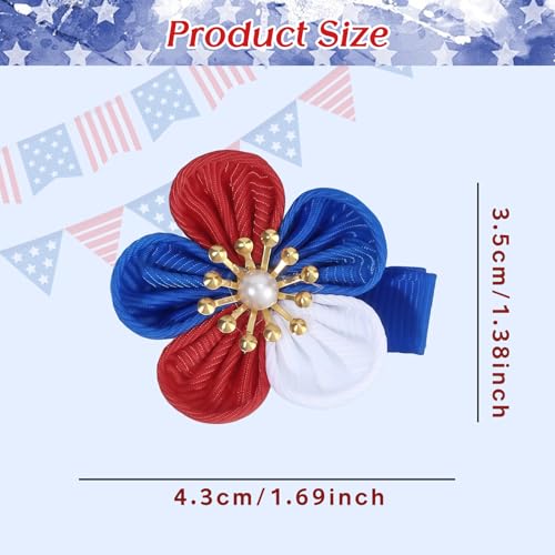 Pinzas para el cabello 4th of July rojas, blancas y azules miniatura 2