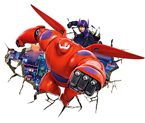 Fange DIY Removable 3D Big Hero 6 Baymax Art Mural Vinyl Waterproof Wall Stickers Kids Room Decor Nursery Decal Sticker 27.5''x19.6''