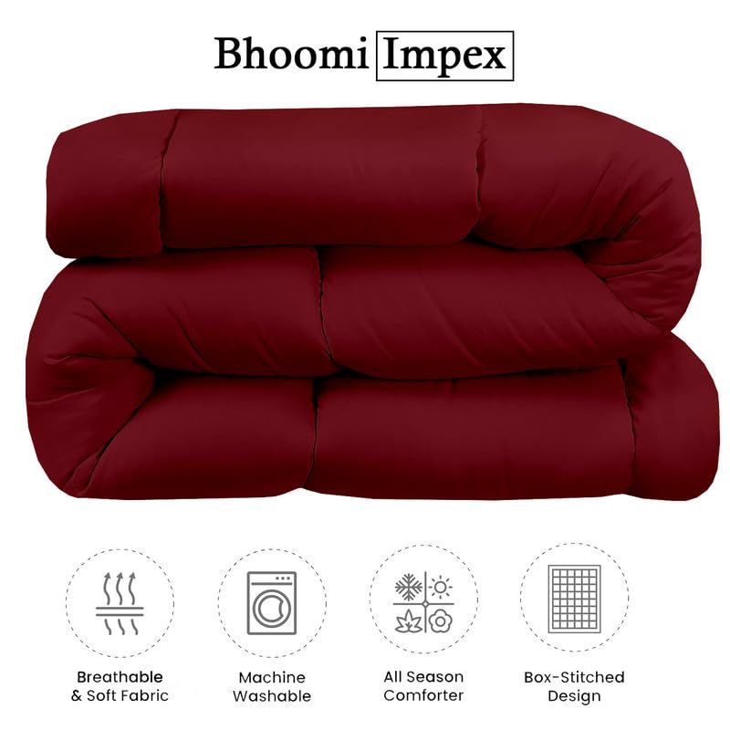 Image of Down Blanket, Extra Lightweight Summer Comforter for Double Bed | 100 GSM Ac Comforter Super Soft Fluffy ComforterDouble Bed Comforter | Dohar | Duvets |Soft Microfiber Fabric (100 GSM, Red)