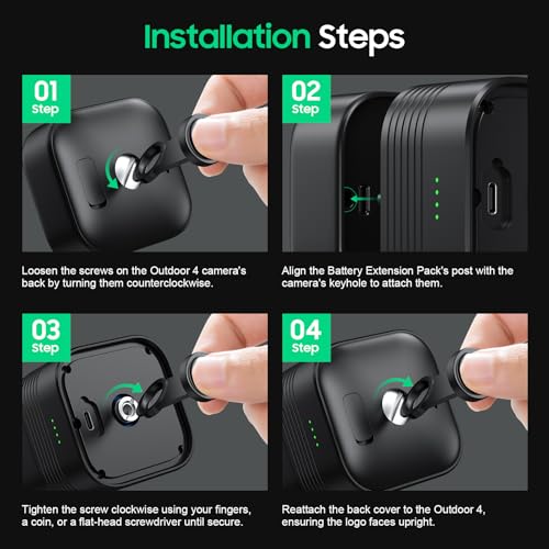 Battery for Blink Outdoor 4 (4th Gen) - 6000mAh Rechargeable Batteries Expansion Pack, Lithium Battery Extension Pack with Power Indicator, Compatible with Blink Outdoor 4 Security Camera