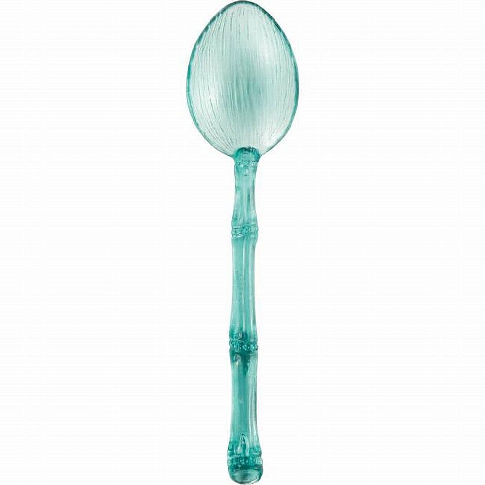 Palm Translucent Aqua Mini Plastic Tasting Spoons 20 Per Pack