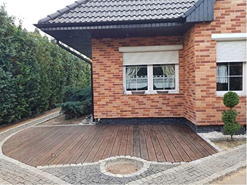 Bautenschutzmatte Gummi I Gummigranulat I Gummi Pad I Unterlage Terrasse I Rolle von 20m I Stärke 3mm (Gummi Selbstklebend, 20mx4cmx3mm)