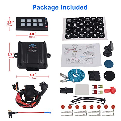 Waterwich 8 Gang Wireless Source Control Switch Panel Dc12V Electronic Power System Modular Magnetic Fixing Bracket Diy Mount Waterproof Fuse Relay Box Wiring Harness For Car Truck Boat Rv Camperjeep #TOP6
