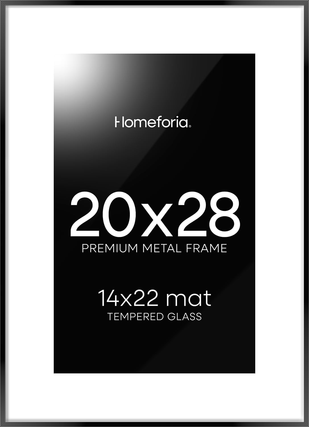 Homeforia 20x28 Black Metal Frame with Mat 14x22