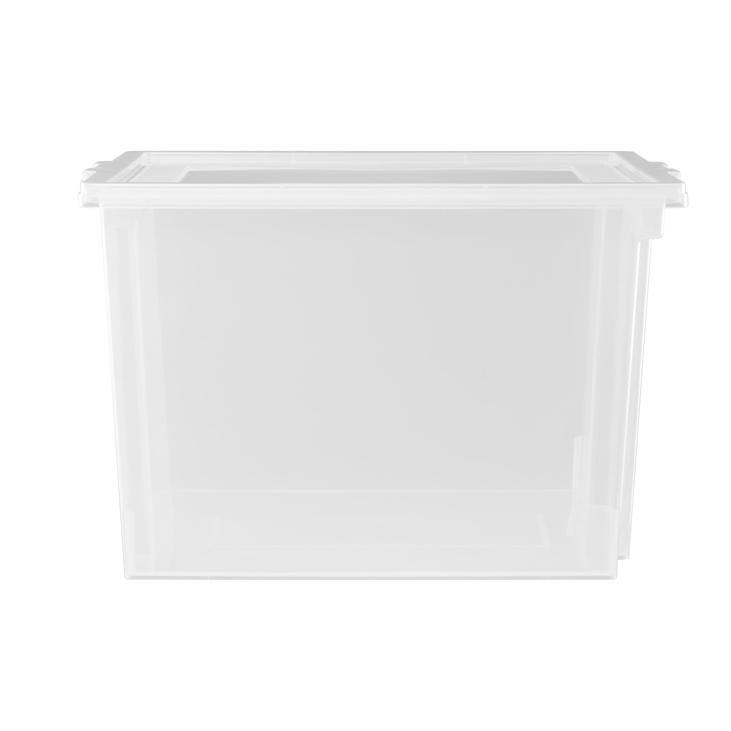 Iris Ohyama Vielseitige Aufbewahrungsbox mit Deckel, Stapelboxen, 30L, 6er-Set, Transparent, Stapelbar, Plastik, Für Schrank, Regale, Organisation, Kleidung, Bettlaken, Plastikbox mit Deckel, USB-M