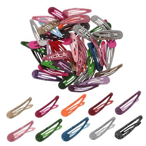 Accessoires cheveux colorés pour filles : 50 pinces à cheveux barrette goutte d'eau en métal