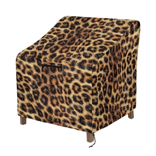 Wanyint Outdoor Chair Covers Waterproof Adirondack Chair Covers Weather-Proof Lawn Patio Furniture Protection for Patio Deck Porch Decor, 32'x35'x36', Brown Leopard Print