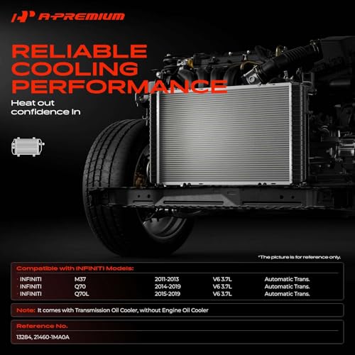 A-Premium Engine Coolant Radiator Assembly with Transmission Oil Cooler Compatible with Infiniti M37 2011-2013, Q70 2014-2019, Q70L 2015-2019, 3.7L, Automatic Transmission by A-Premium - Used condition - Image 2