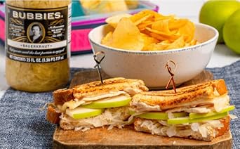 Bubbies Pickles Variety Pack 32 oz Bread & Butter, 32 oz Dill, 25 oz Sauerkraut Naturally Fermented, Probiotic-Rich, Gluten-Free, Classic & Tangy Flavors