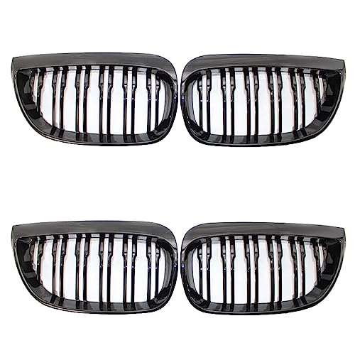 Gril de Sport pour E81 E87 E88 Série 1 2004-2007 Noir Brillant 4X Calandre Double Ligne