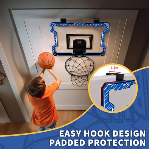 Mini-Basketball-Hoop-Indoor-with-Scoreboard-Door-Basketball-Hoop-with-3-Balls-Inflator-Basketball-Toy-Gifts-for-Kids-Boys-Girls-Teens-Adults-Suit-for-BedroomOfficeOutdoorPool-Blue Mini Basketball Hoop Indoor with Scoreboard Door Basketball Hoop with 3 Balls Inflator Basketball Toy Gifts for Kids Boys Girls Teens Adults Suit for BedroomOfficeOutdoorPool Blue
