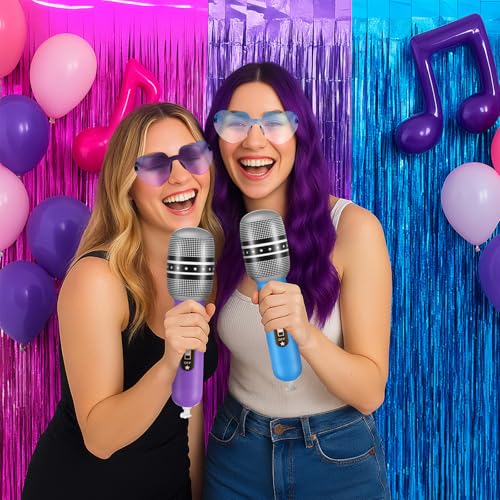 24 Pcs K-pop Party Favor Inflatable Microphone Heart Sunglasses, Colorful by LaRandom - Used condition - Image 4