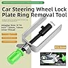 Gettimore Steering Wheel Lock Plate Retainer Removal Tool Puller Installer, 304 Stainless Steel & Chrome Vanadium Steel, Dual-End Adapter for Tight Spaces, Non-Slip Grip Handle, Green #4