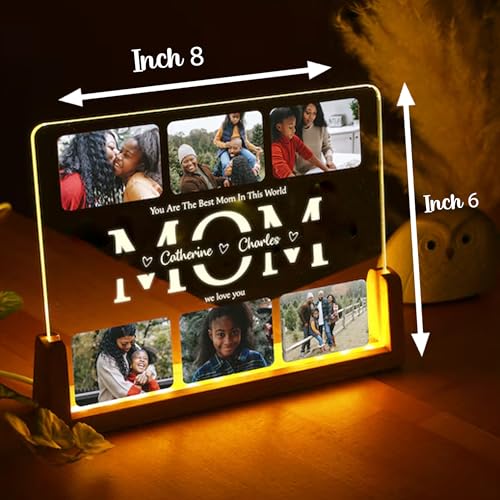 Image of Personalized Photo Collage Frame, Nana Photo Frame, Customized MomFrame, Mother's Day , Grandma Photo Collage Wooden Stand | Custom Gift | , Birthday valentine's day for Gift Him or Her (Dad Frame)